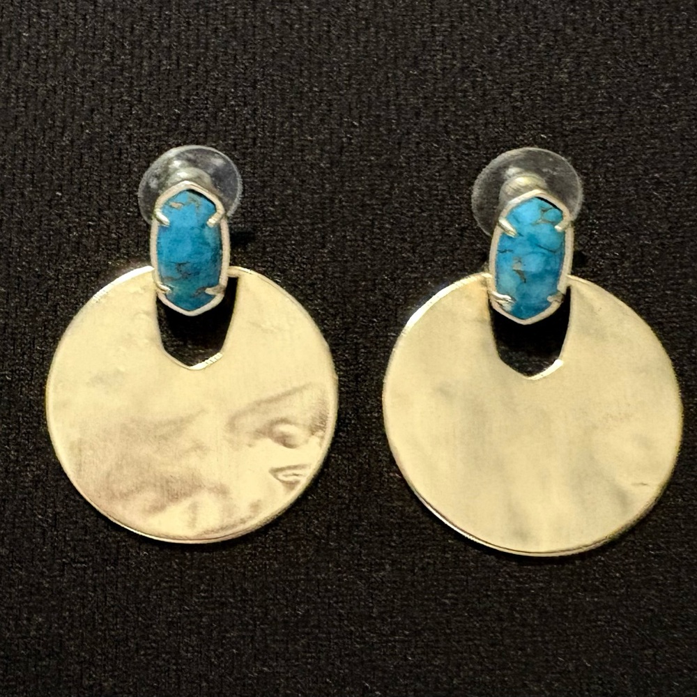 Kendra Scott Gold and Turquoise Earrings